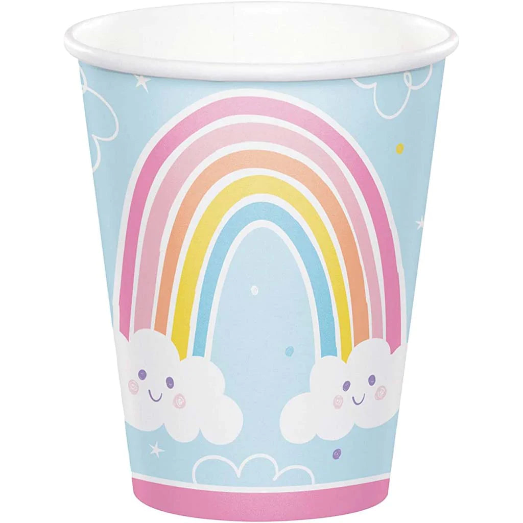 Happy Rainbow Paper Cup 8ct, 8oz