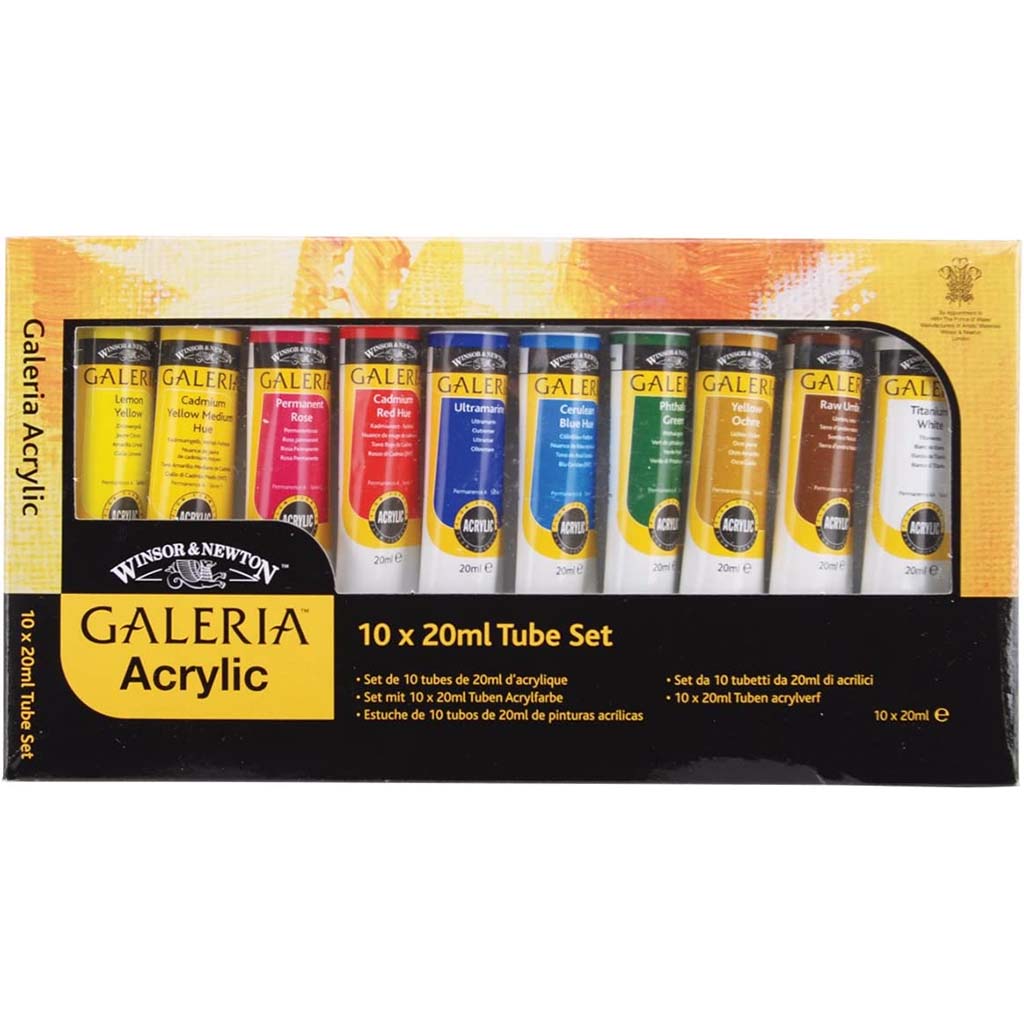 Winsor &amp; Newton Galeria Flow Acrylics Set of 10 x 20ml