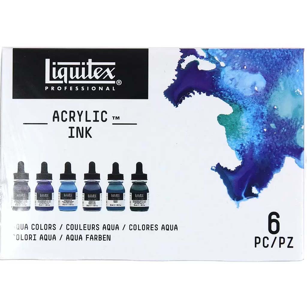 Liquitex Professional Acrylic Ink 30ml Aqua Color Set of 6