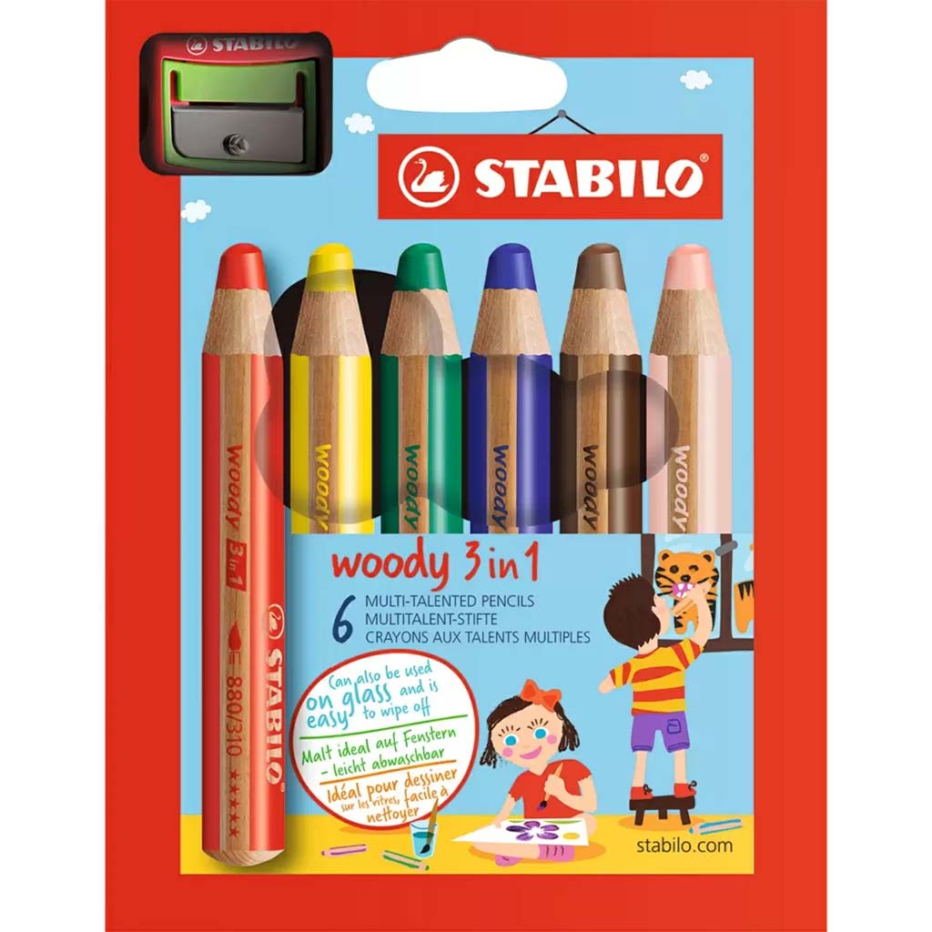 Woody Set of 6 with Sharpener