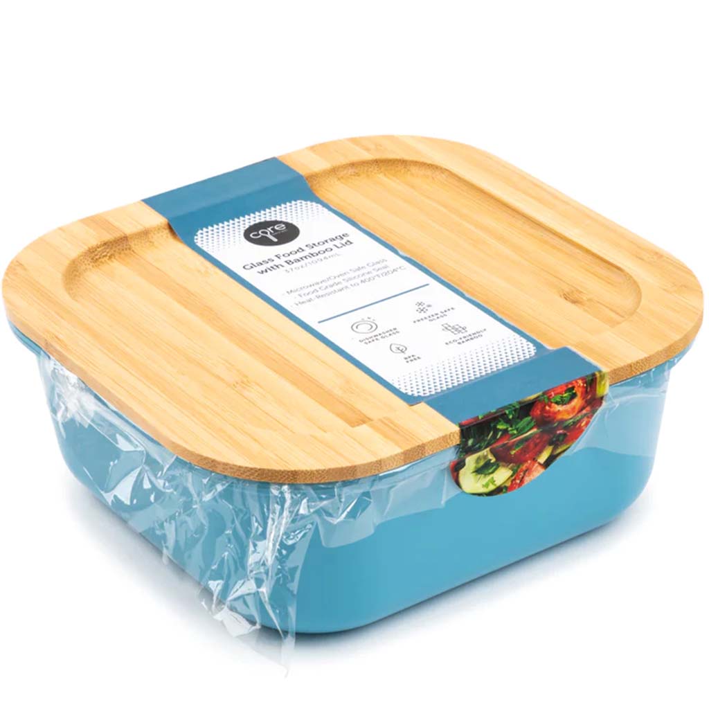 Concave Bamboo Colored Glass Container, 37oz