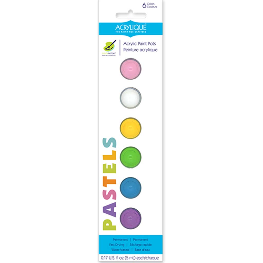 Color Factory:  Acrylique Paint Pots   for Crafter's Pastels, 30ml, (6x5ml)