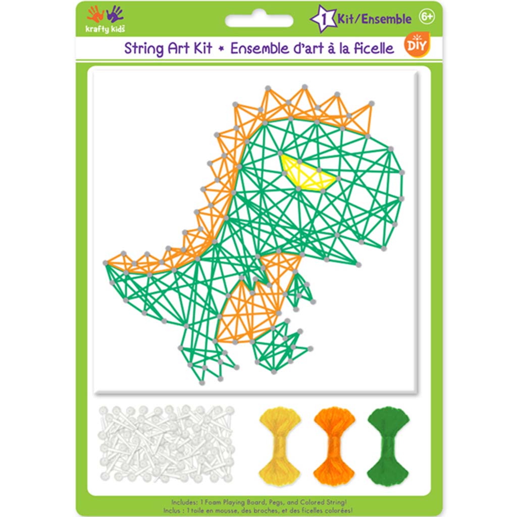 Krafty Kids Kit: DIY String-Art Kit Dinosaur