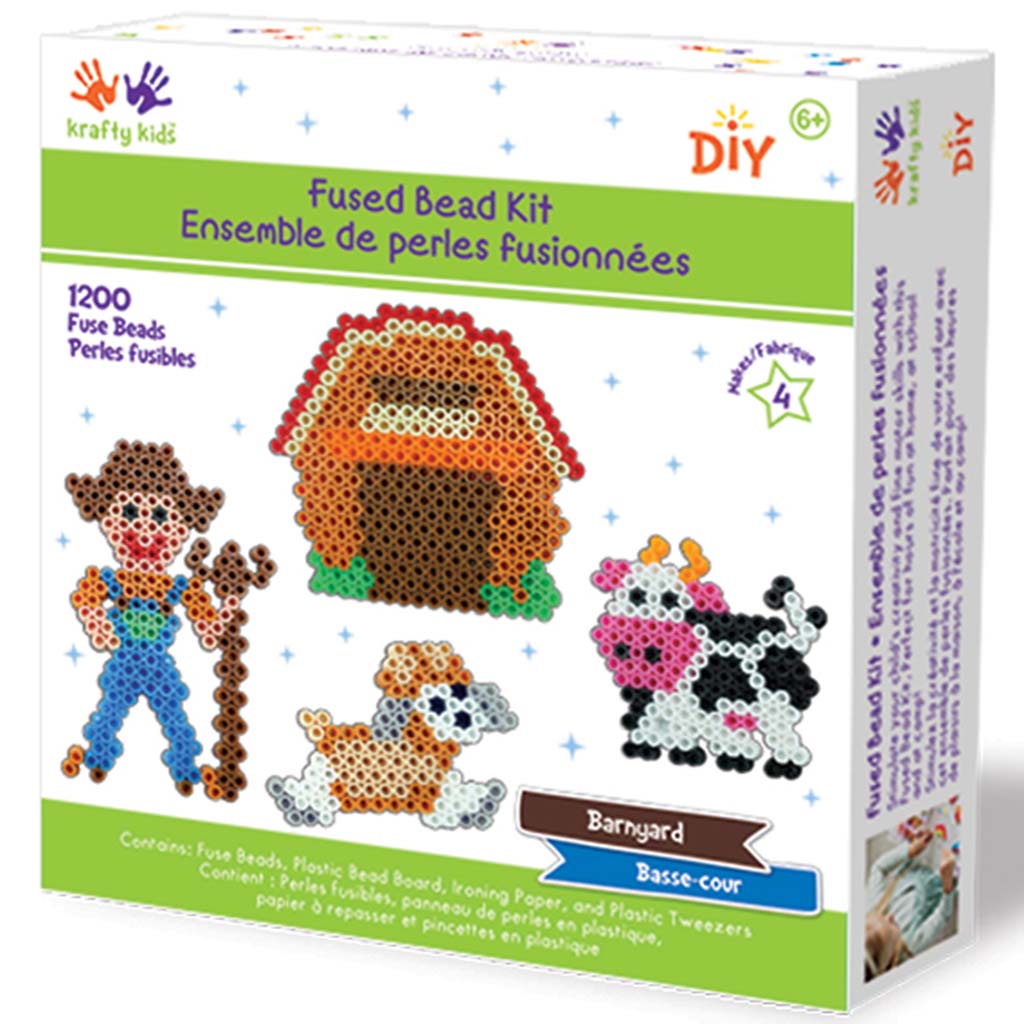 Krafty Kids Kit: DIY Scenery Iron-on Fused Bead Kit Barnyard