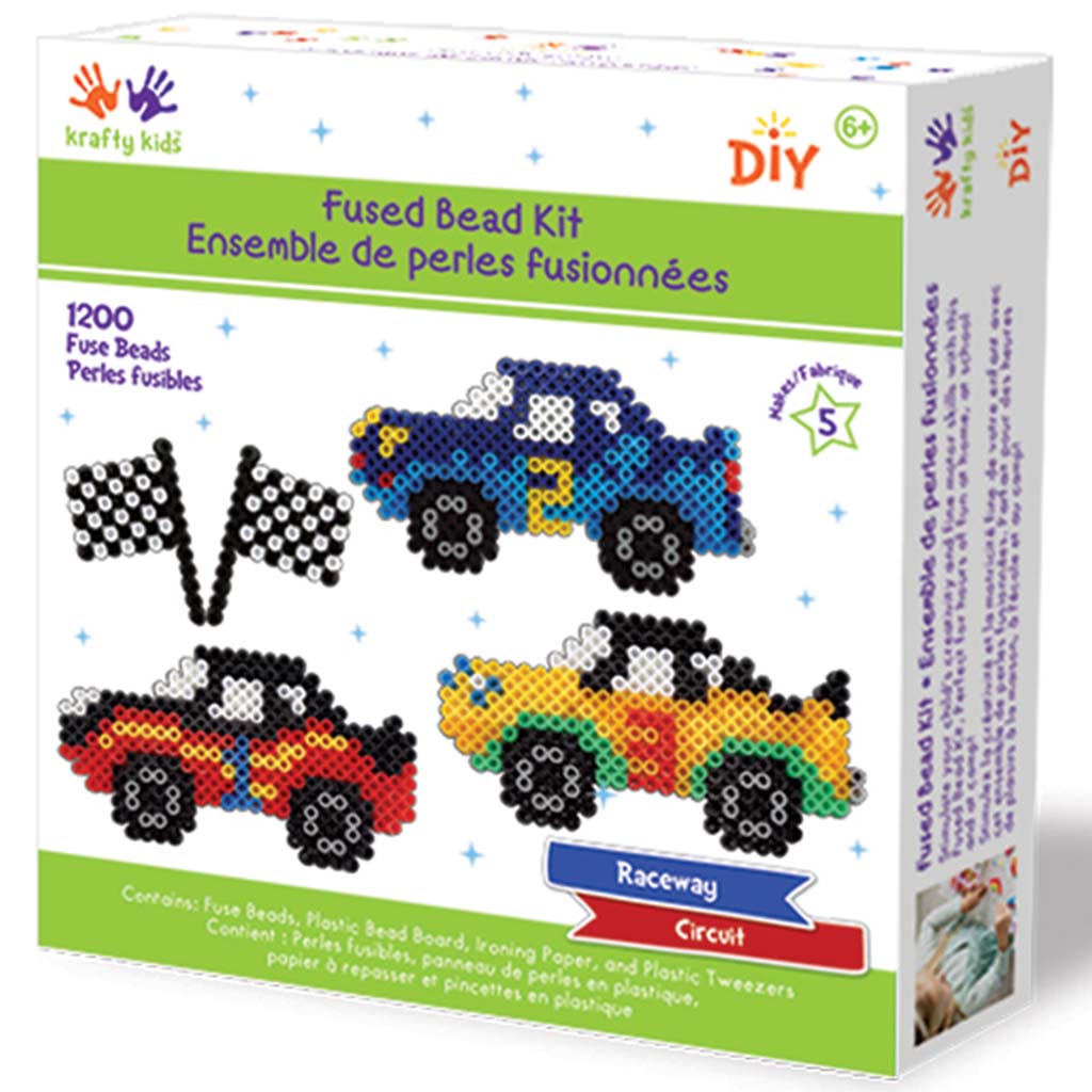 Krafty Kids Kit: DIY Scenery Iron-on Fused Bead Kit Raceway