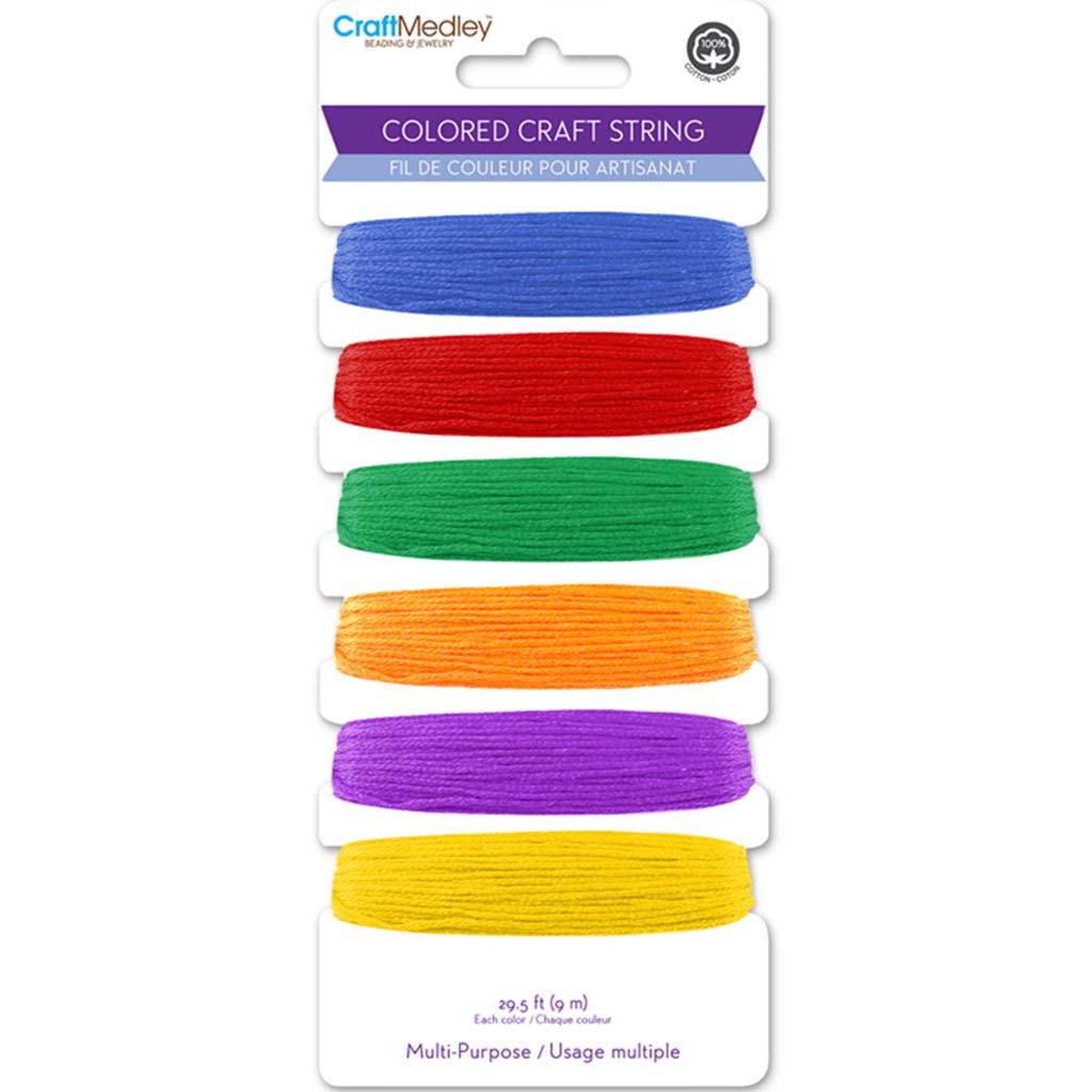 Craft Medley: 100% Cotton Colored Craft String /Color Glamour, 59yds, 29.5ft