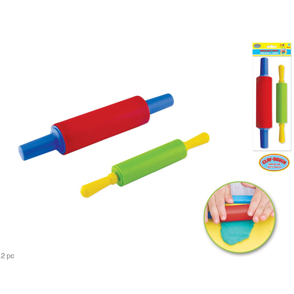 Krafty Kids: Lil&#39; Artist Clay-Dough Tools- Rolling Pins, x2  8.3 in+7in