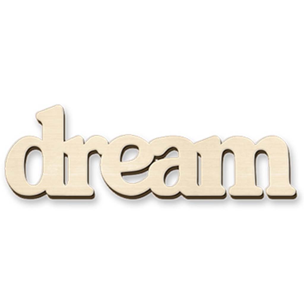 Wood Craft: DIY Laser-Cut Words Dream, 17 x 8cm