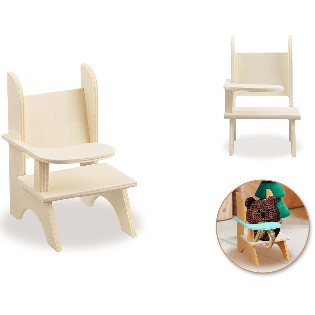 Wood Craft: DIY Mini School Desk, 3.4in x 3.5in x 4.8in