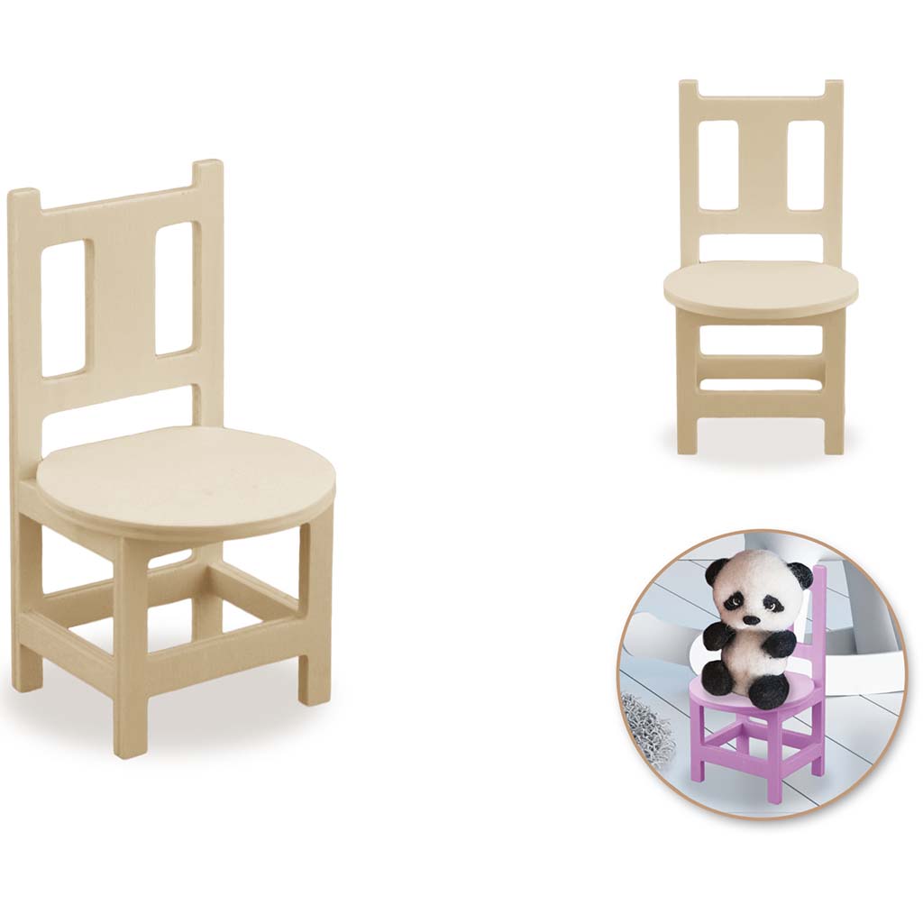 Wood Craft: DIY Mini Chair, 3in x 2.8in x 5.5in