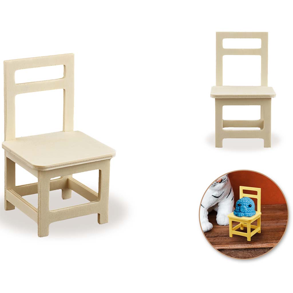 Wood Craft: DIY Mini Chair, 3in x 2.8in x 5.5in