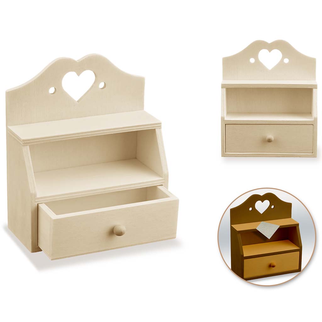 Wood Craft: Mini DIY Cabinet, 3.9in x 2in x 4.7in