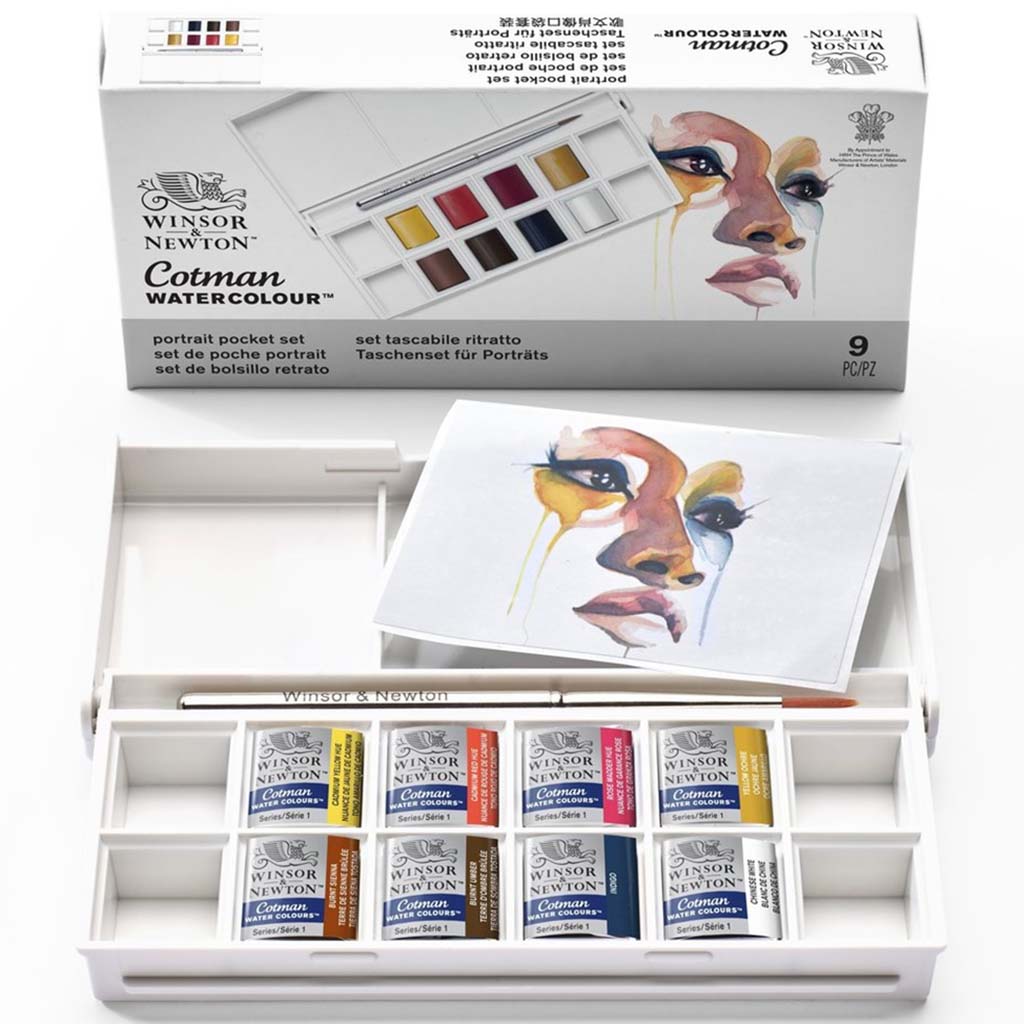 Winsor &amp; Newton Cotman Watercolor 8 Half Pan Pocket Set Portrait Tones