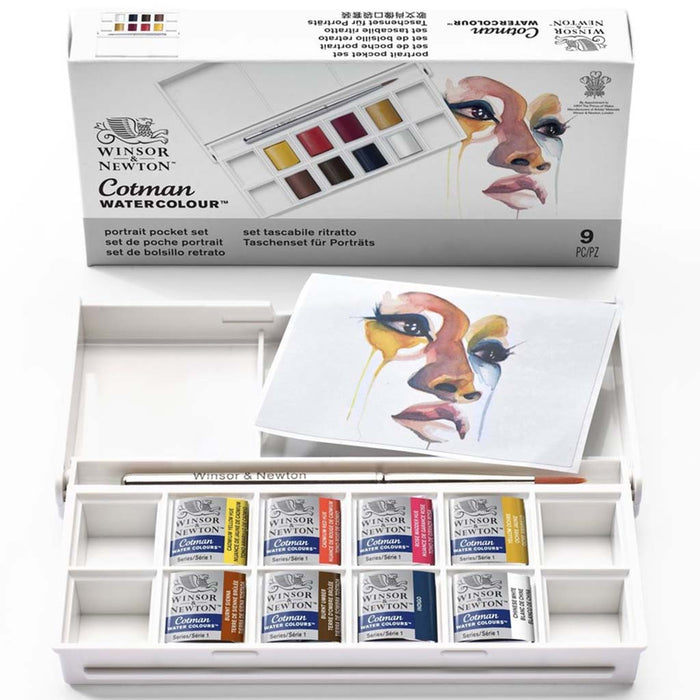 Winsor & Newton Cotman Watercolor 8 Half Pan Pocket Set Portrait Tones