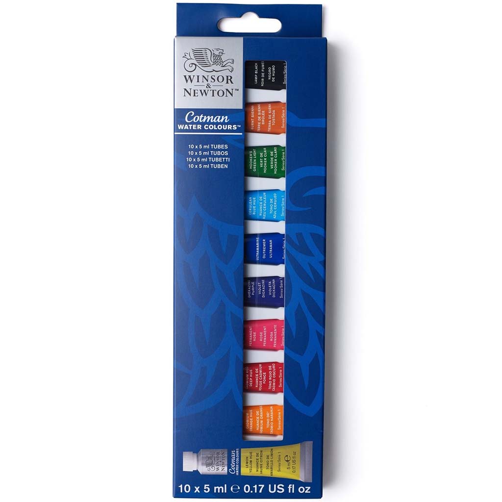 Winsor &amp; Newton Cotman Watercolor 10 Tube Set 12ml