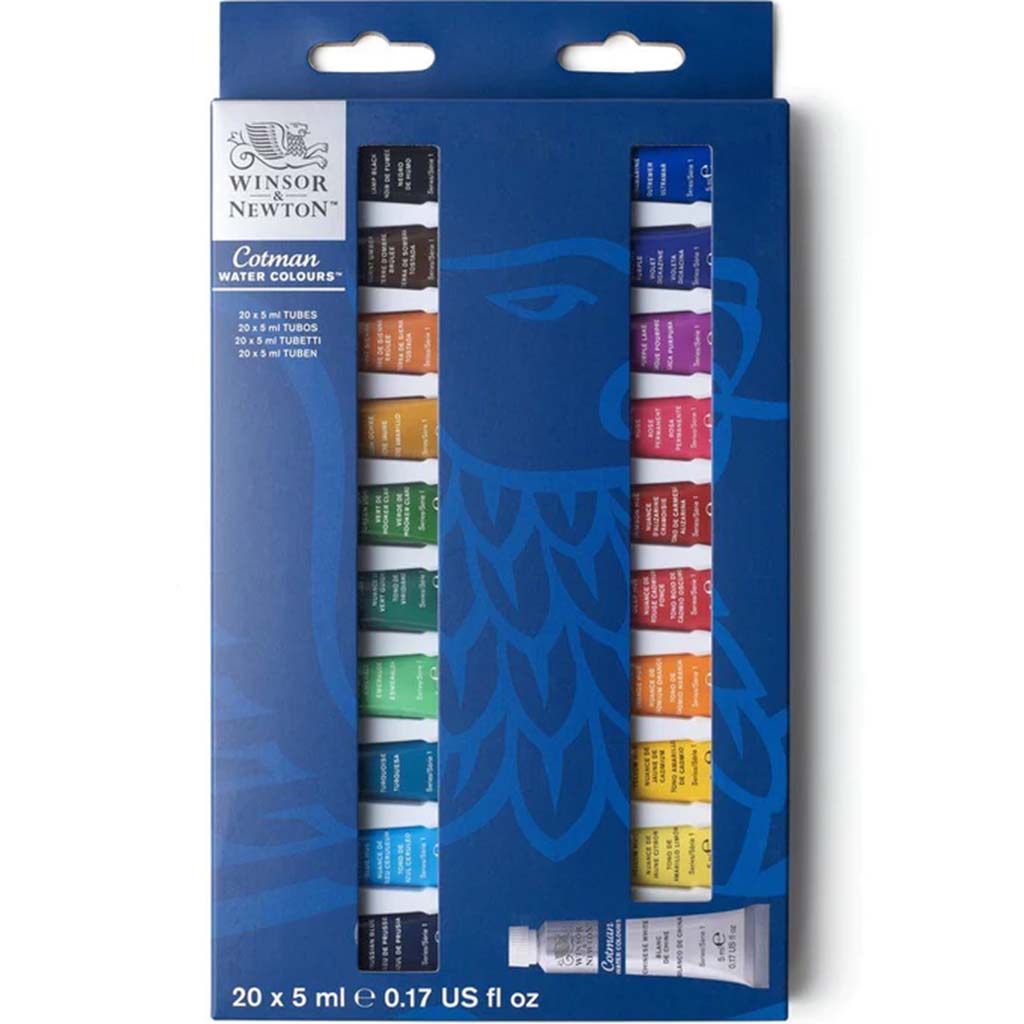 Winsor &amp; Newton Cotman Watercolor 20 Tube Set 21ml