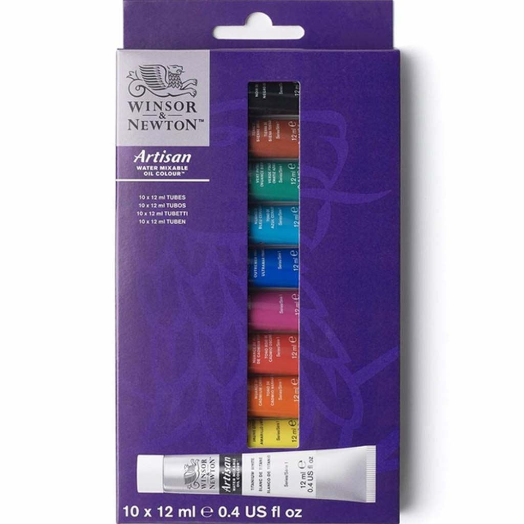 Winsor &amp; Newton Artisan Water Mixable Oil Color Paint Set 10x12ml