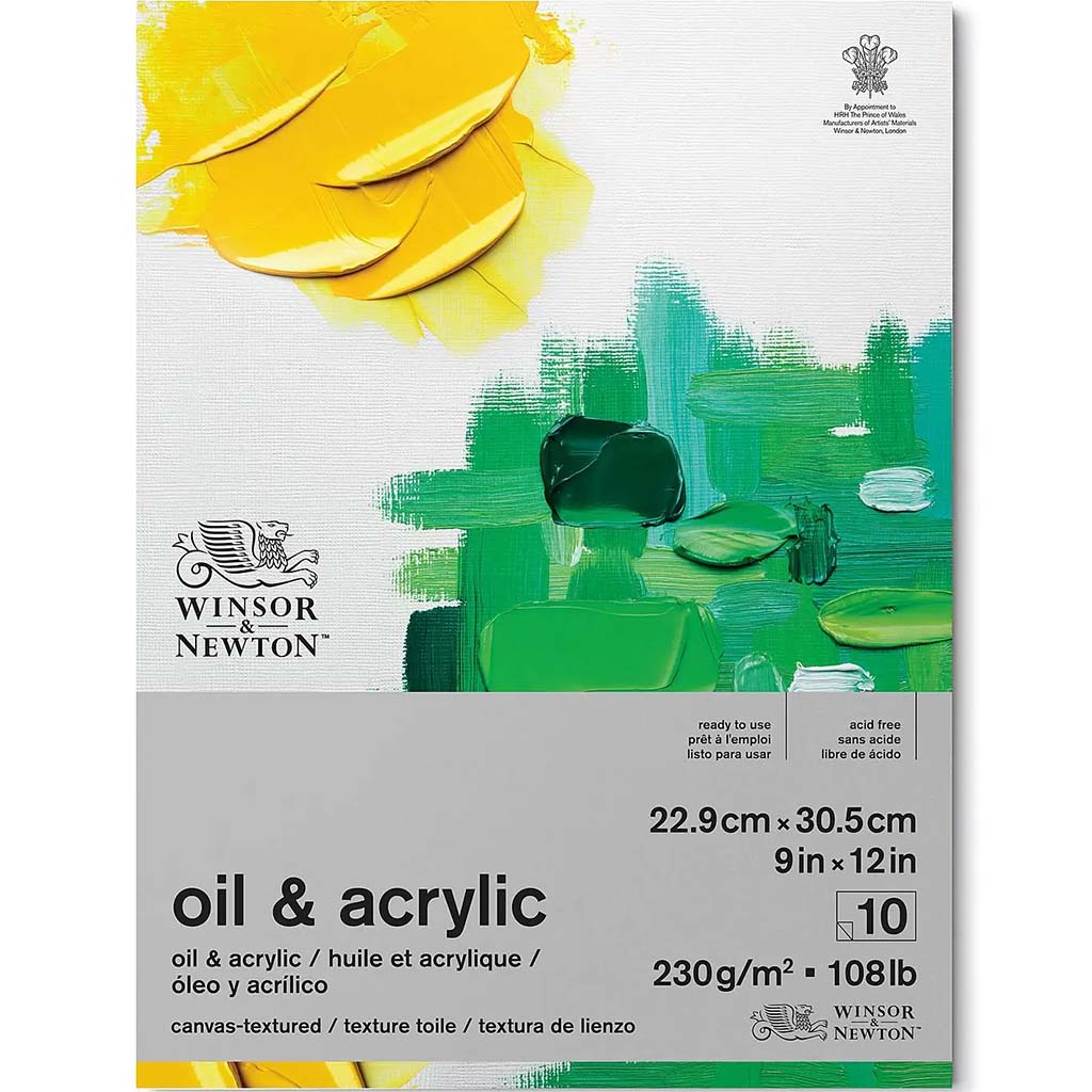 Winsor &amp; Newton Oil &amp; Acrylic Pad 9in x 12in 10 Sheets