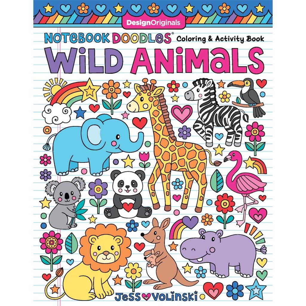 Notebook Doodles Wild Animals Coloring Activity Book