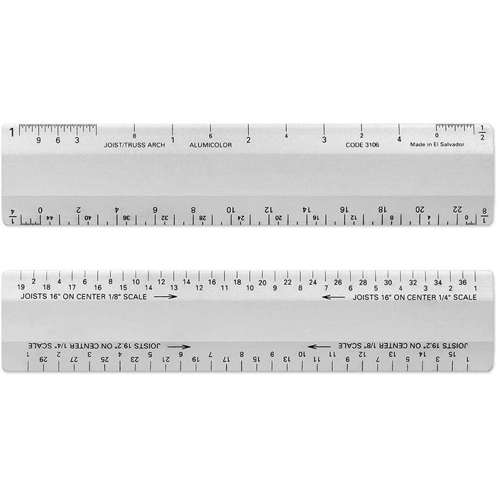Architectural 2 Bevel Wood Ruler w/ Joist/Truss Scale Woodrow 6in