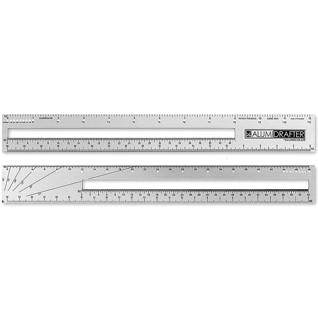 Alumicolor AlumiDrafter Engineer Drafting Tool 12in Silver