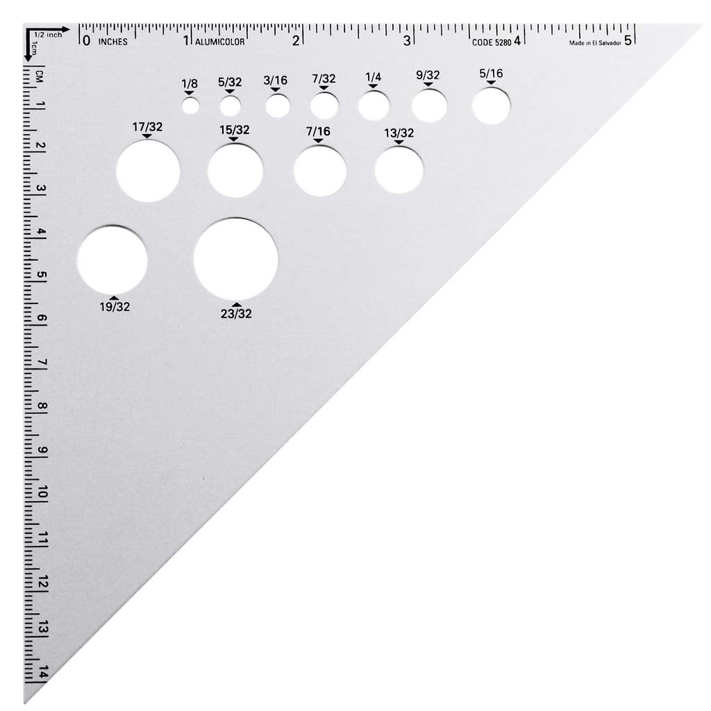 Alumicolor Calibrated Drafting Triangle 45° 90° 6in