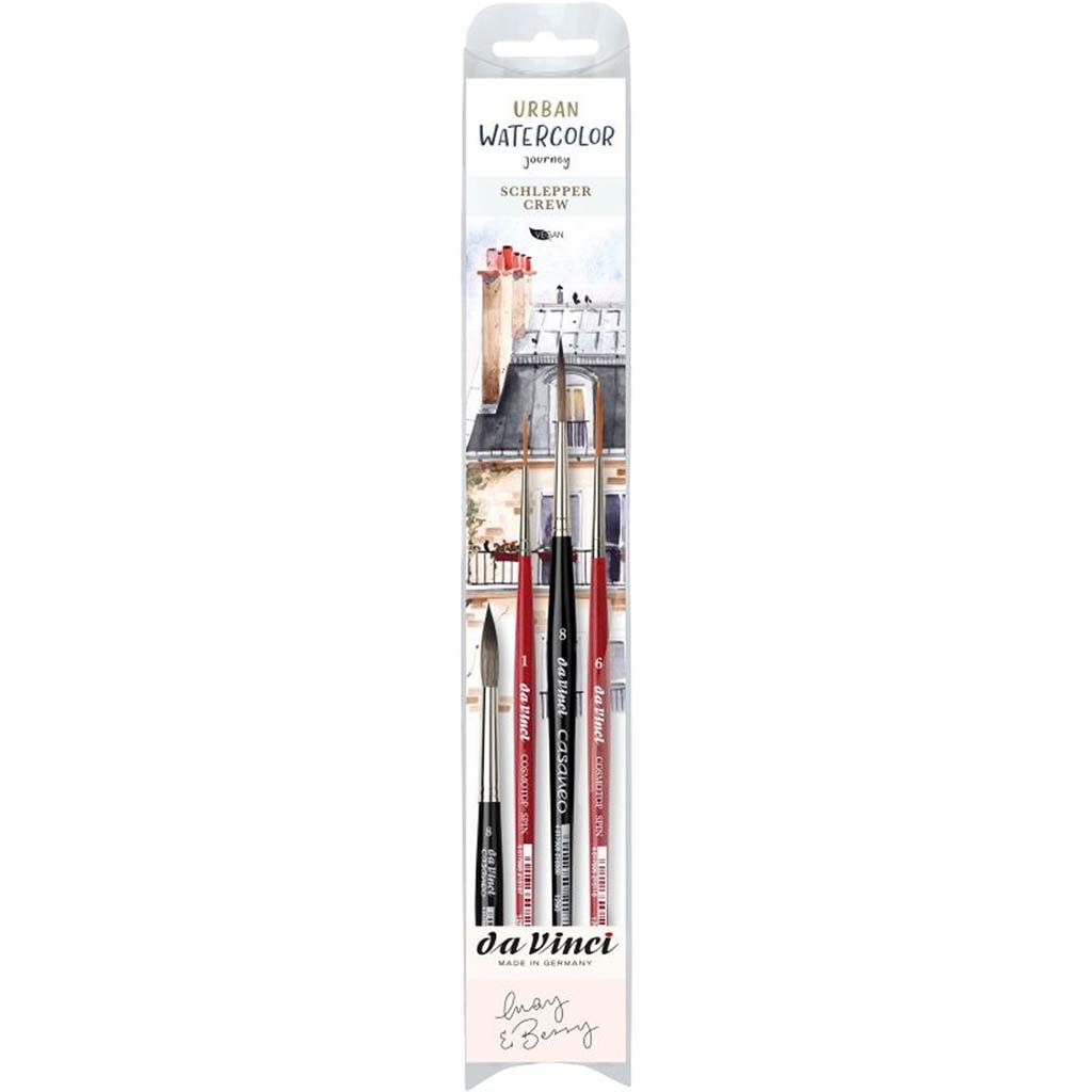 Da Vinci Urban Watercolor Journey Brush Set of 4