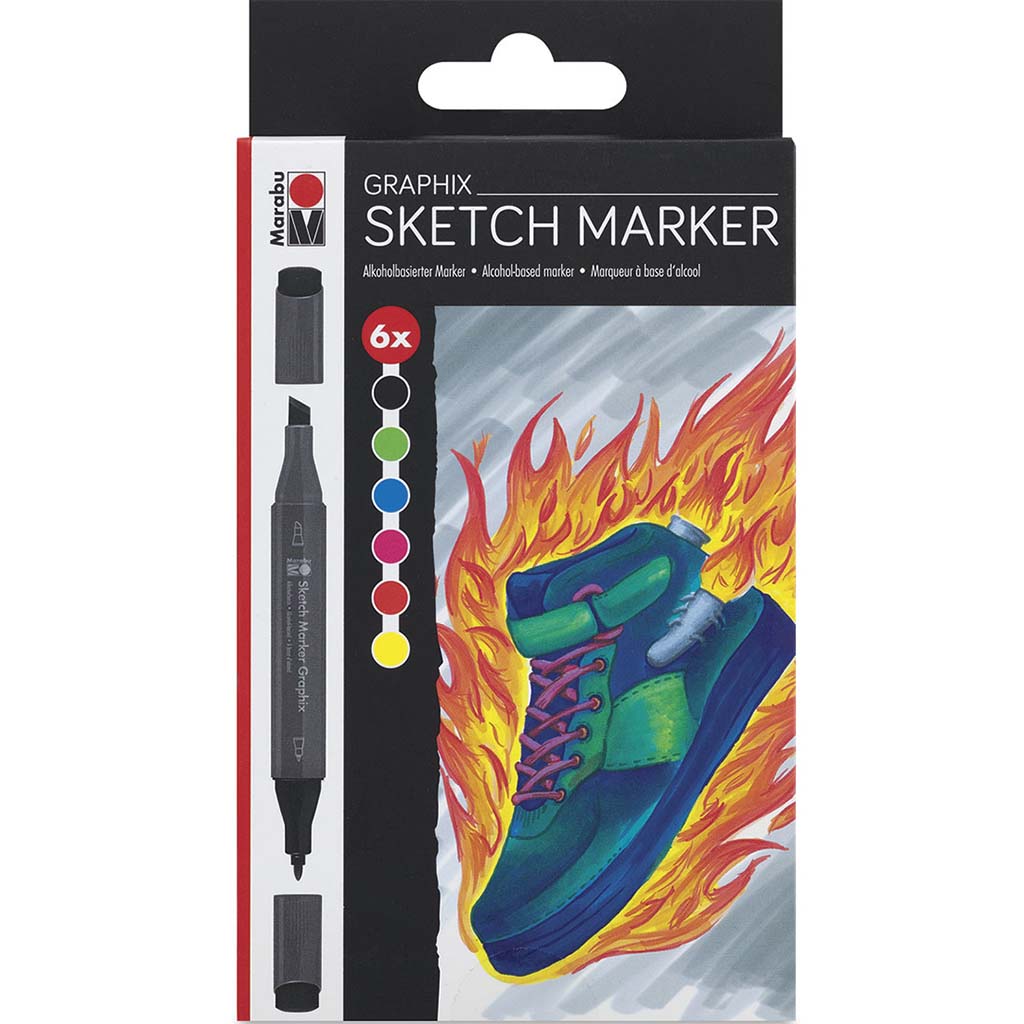 Marabu Graphix Sketch Markers Heat Set of 6