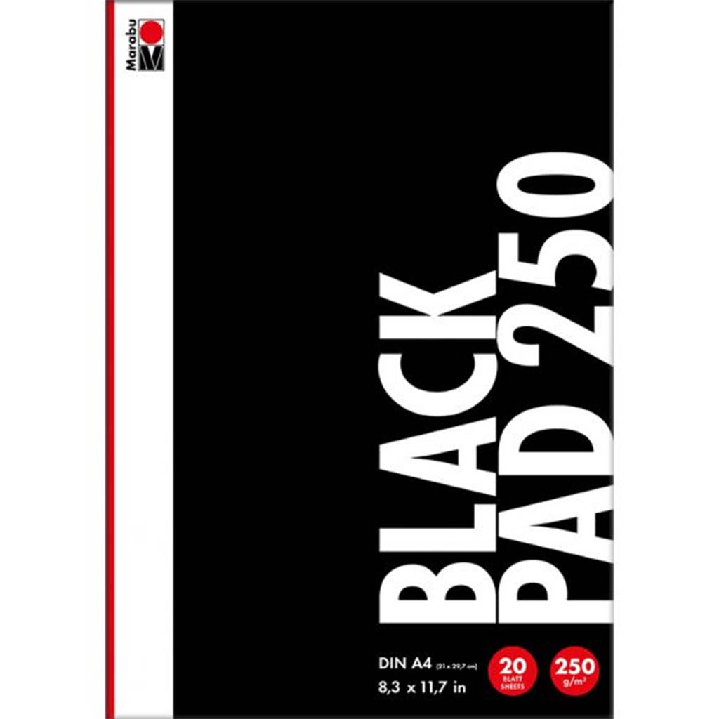 Marabu Black Pad A4 250 Gm 20 sheets