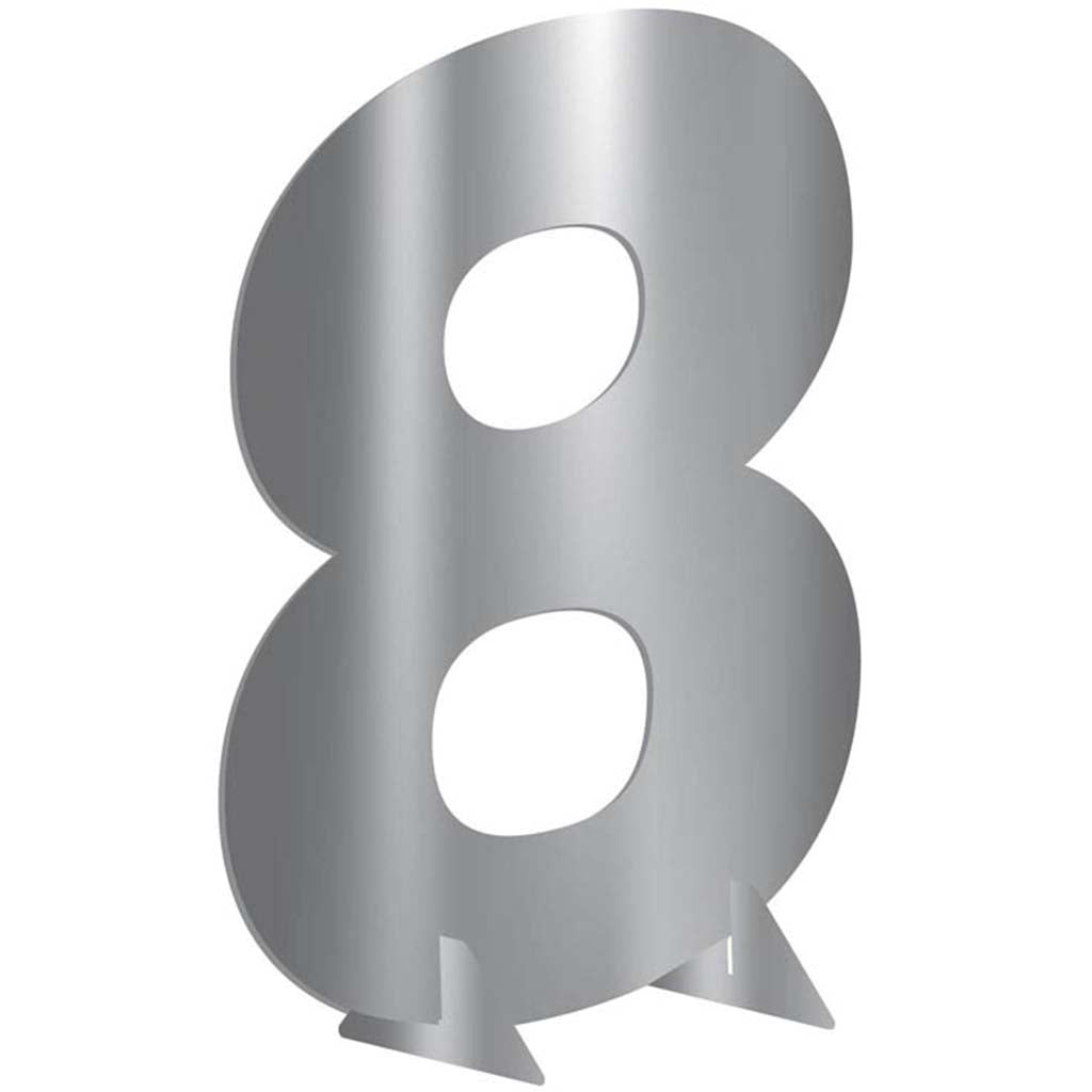 Silver Metallic Number 7in, 8