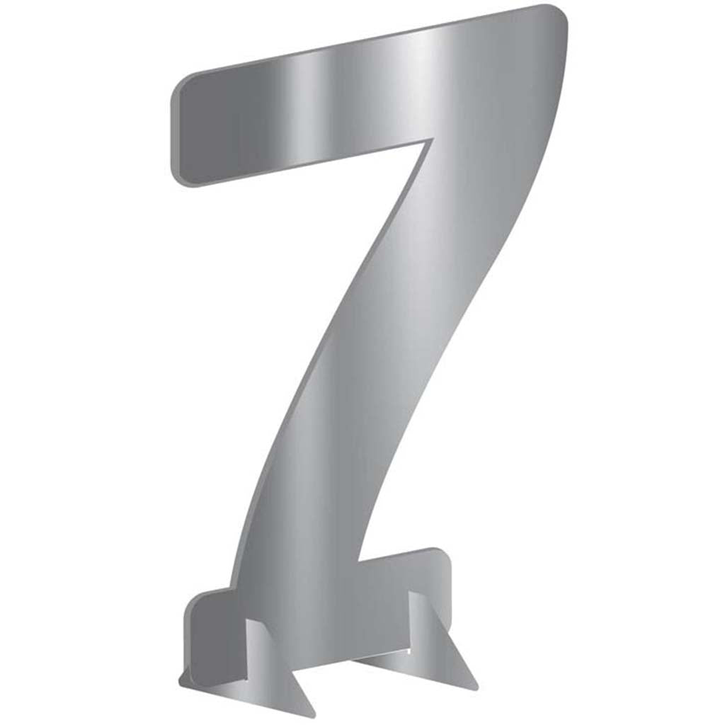 Silver Metallic Number 7in, 7