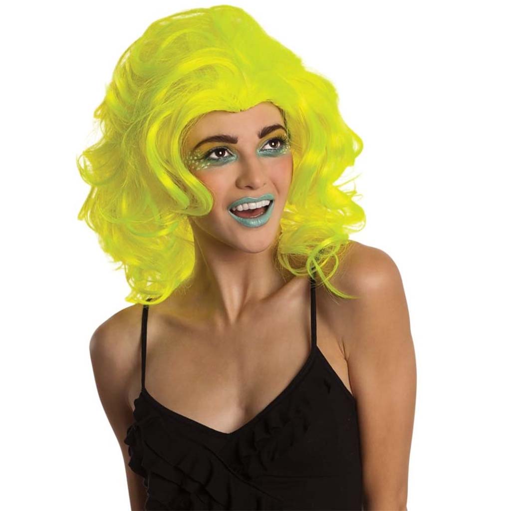 Neon Yellow New Wave Wig