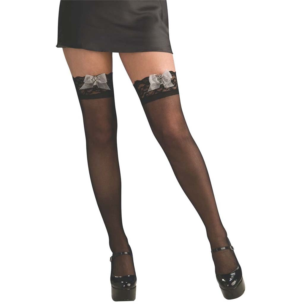 Cross Thigh High Clips with Black