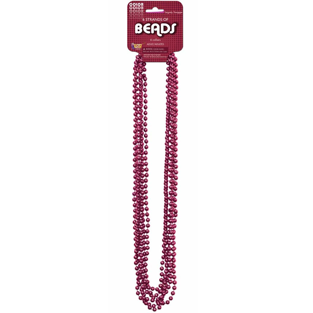 Bead-Festive Metal.Burgundy 6Hc