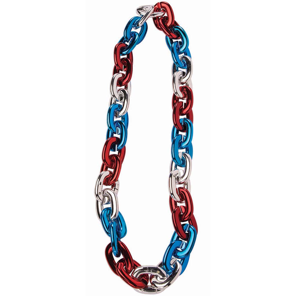 Jumbo Chain Necklace Red/Silver/Blue