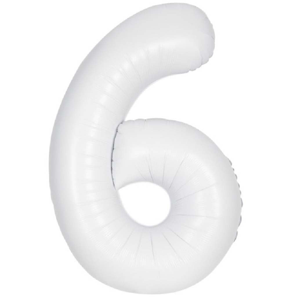 Matte White Foil Balloon 34in, 6