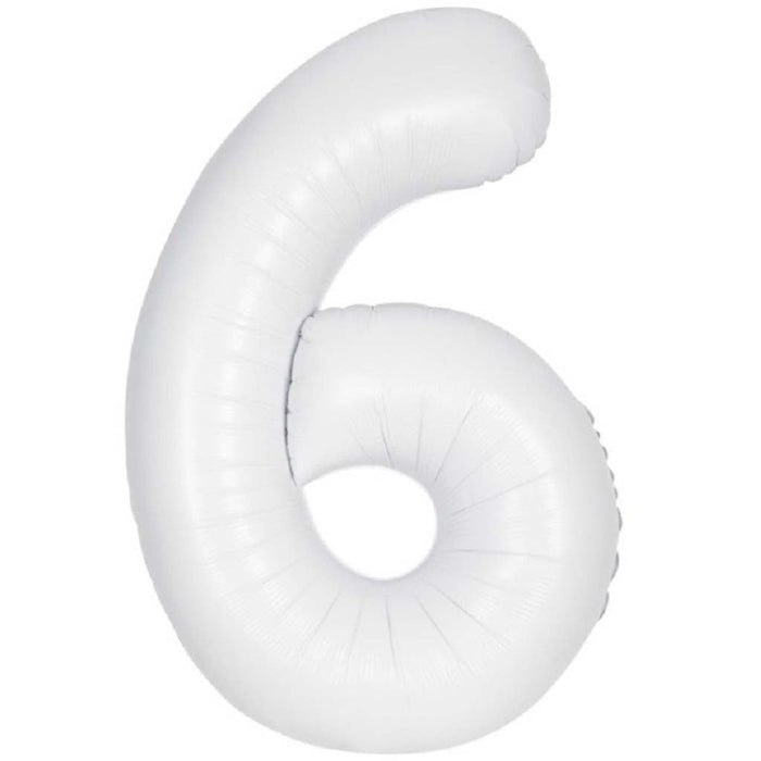 Matte White Foil Balloon 34in, 6