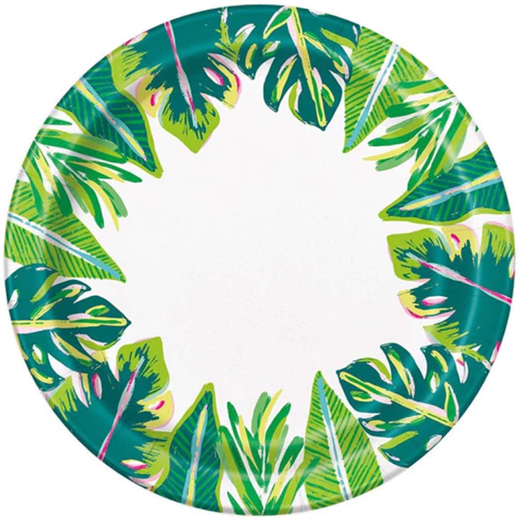 Tropical Leaves Dessert Plates 7in, 8ct