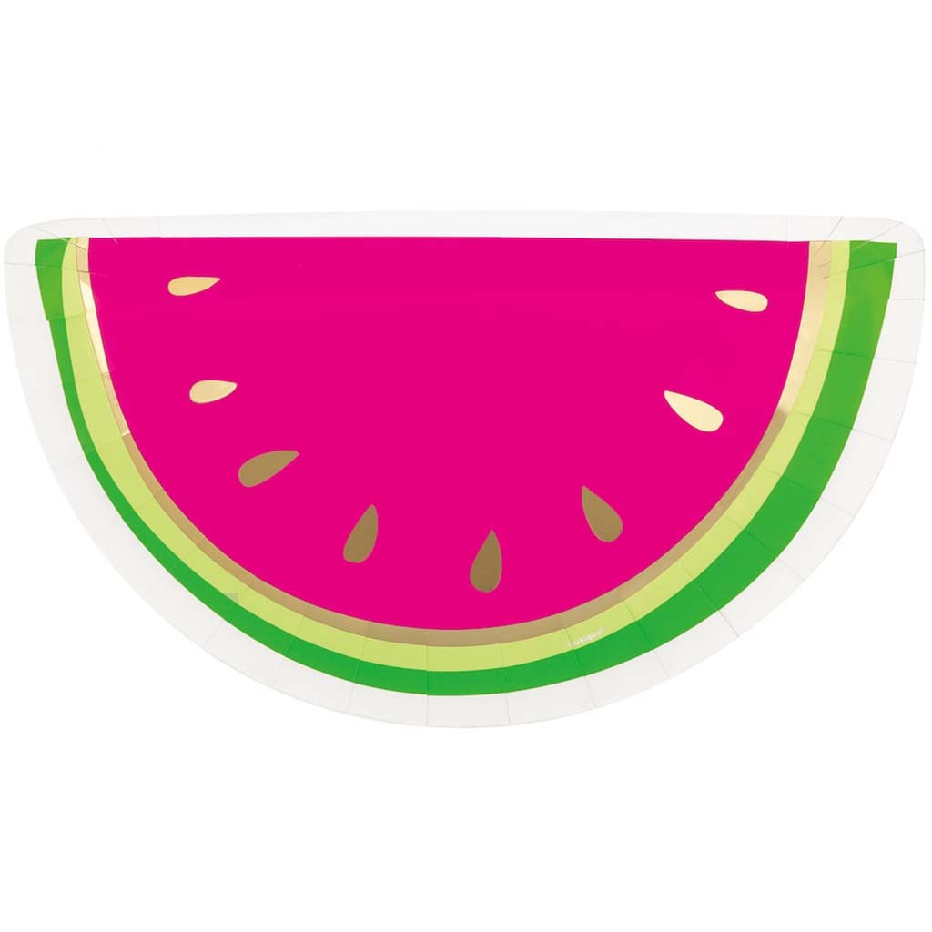 Watermelon Shape Paper Plates, 8ct