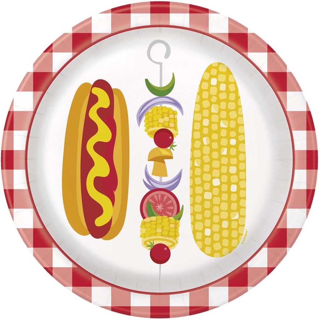 Classic Bbq Dinner Plates 9in, 8ct