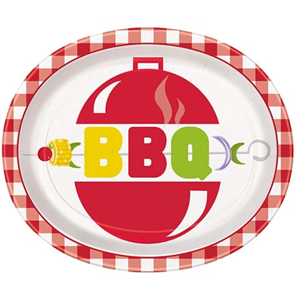 Classic Bbq Oval Plates, 8ct