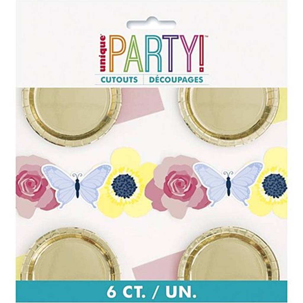 Pastel Floral Paper Cutout Decor, 6ct