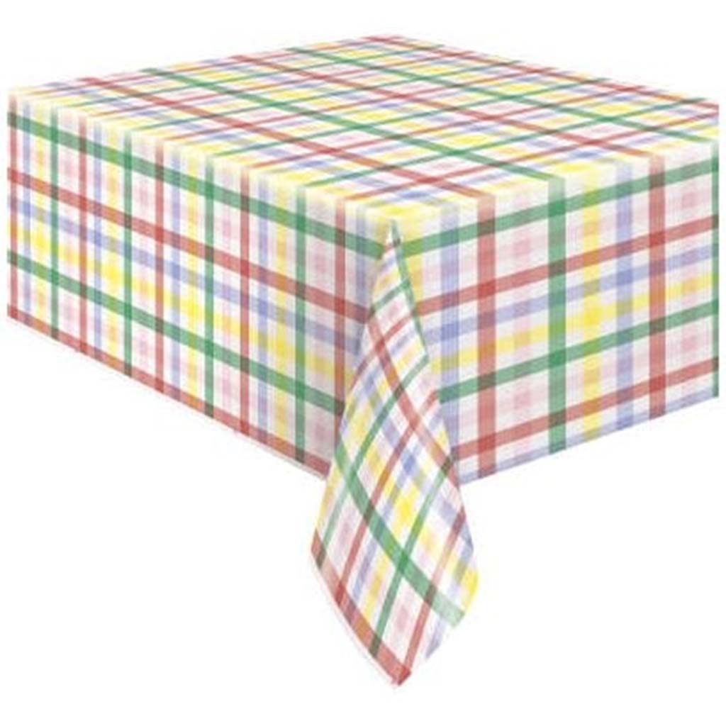 Spring Gingham Paper Tablecover 54in x 84in