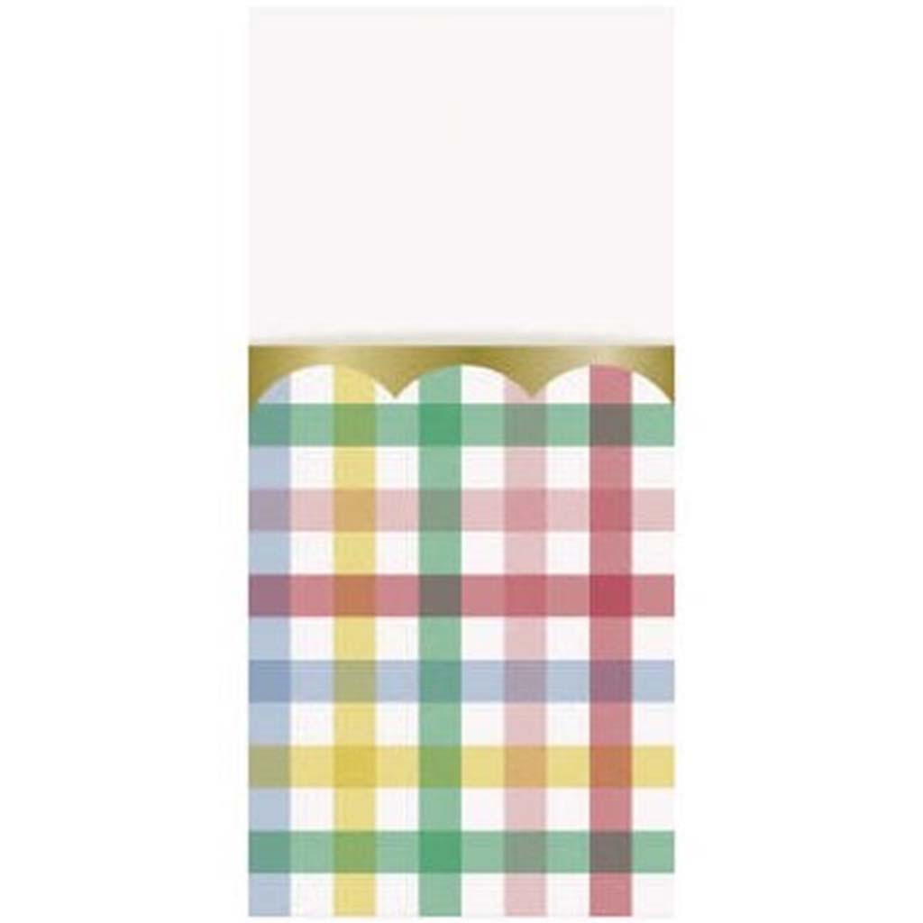 Spring Gingham Paper Cutlery Pouch, 8ct