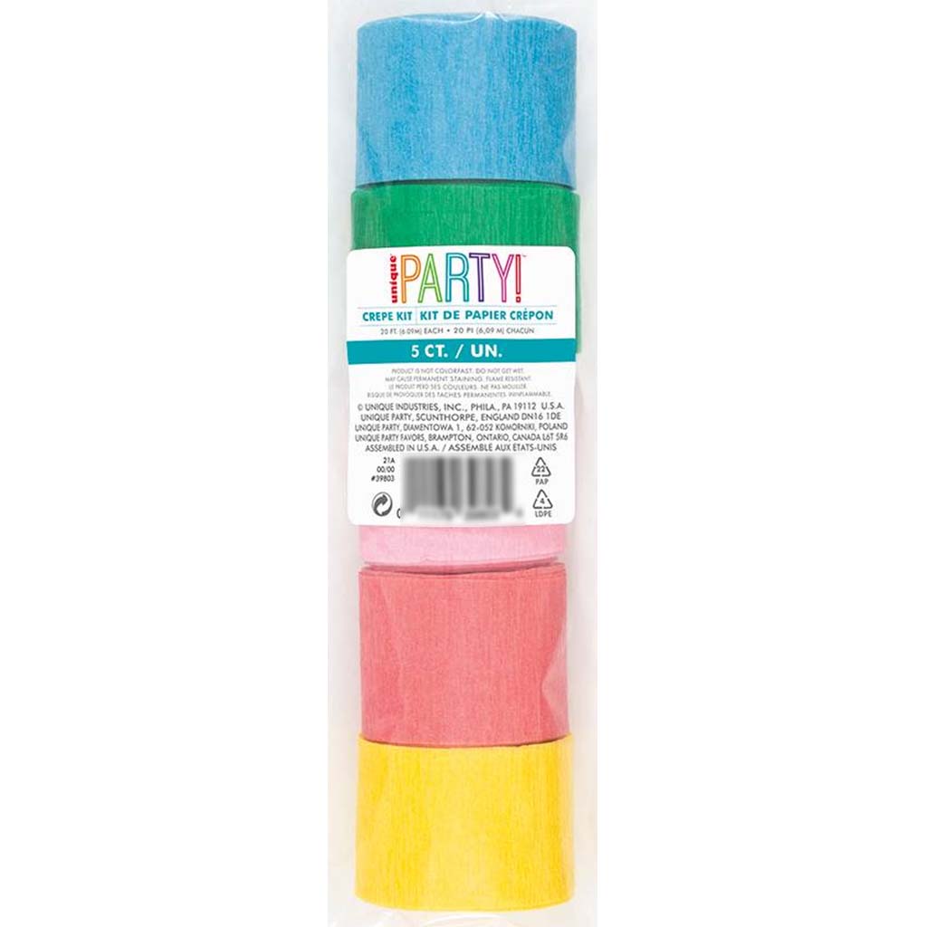 Spring Colors Crepe Streamer Decorating Kit, 5Pc