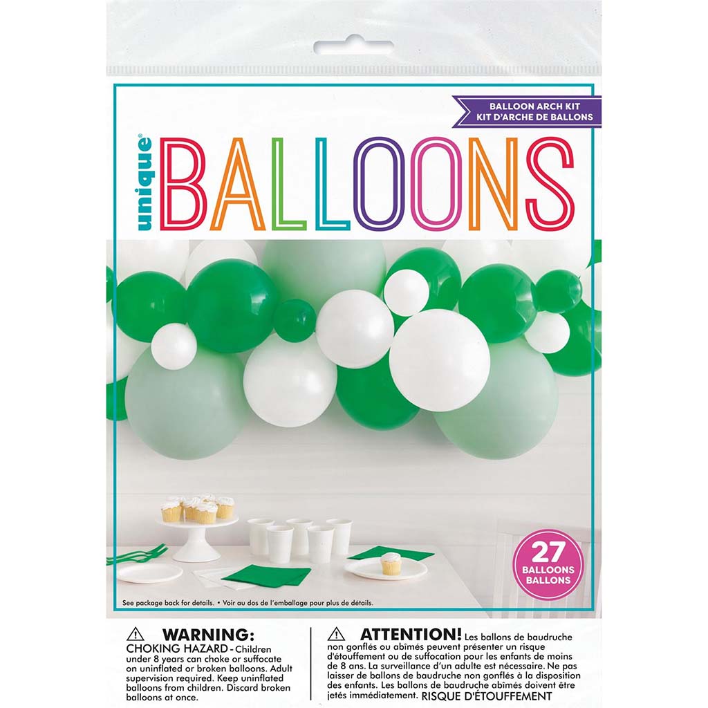 White/Ivory/Green Matt Balloon Arch Kit