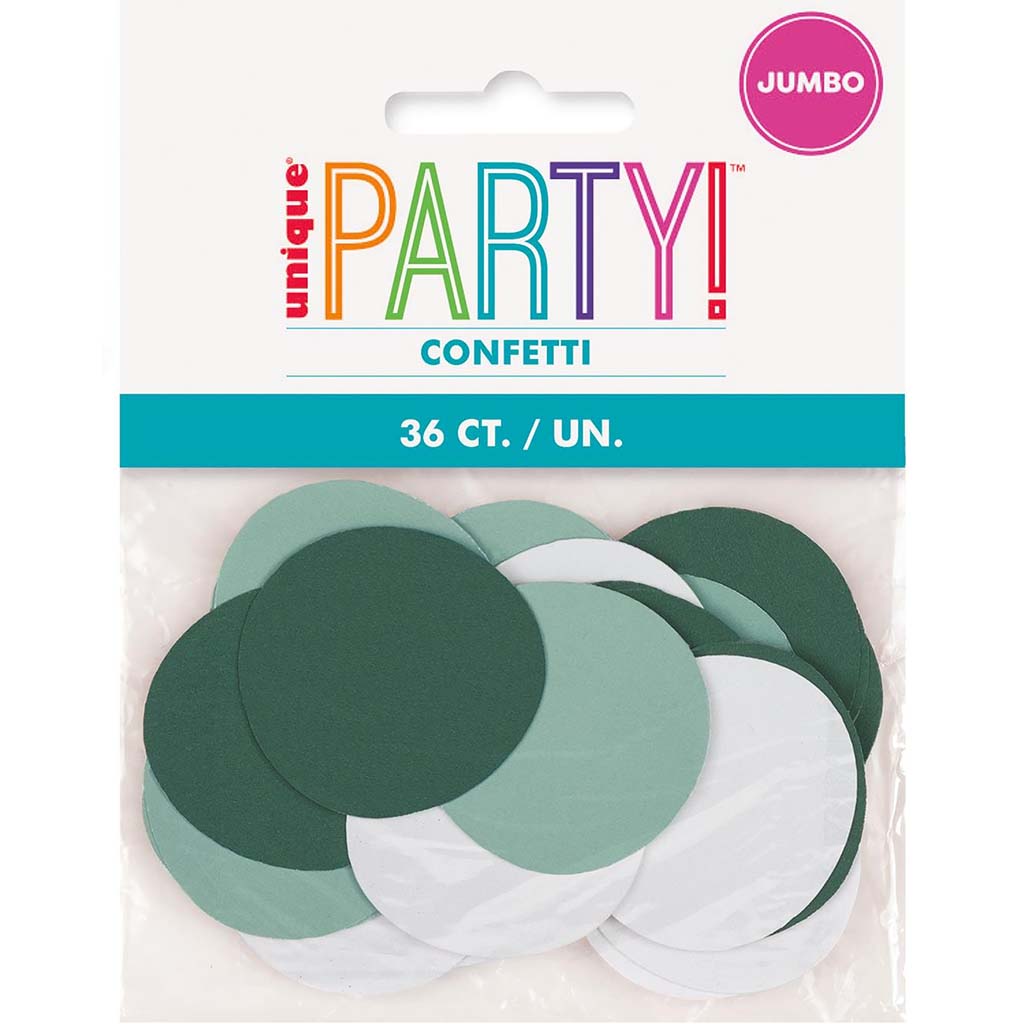 Light Green, Dark Green White Jumbo Confetti