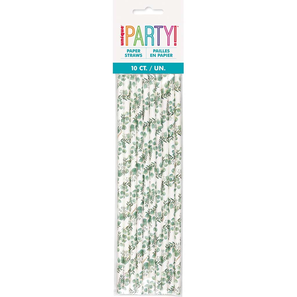 Botanical Paper Straws, 10ct