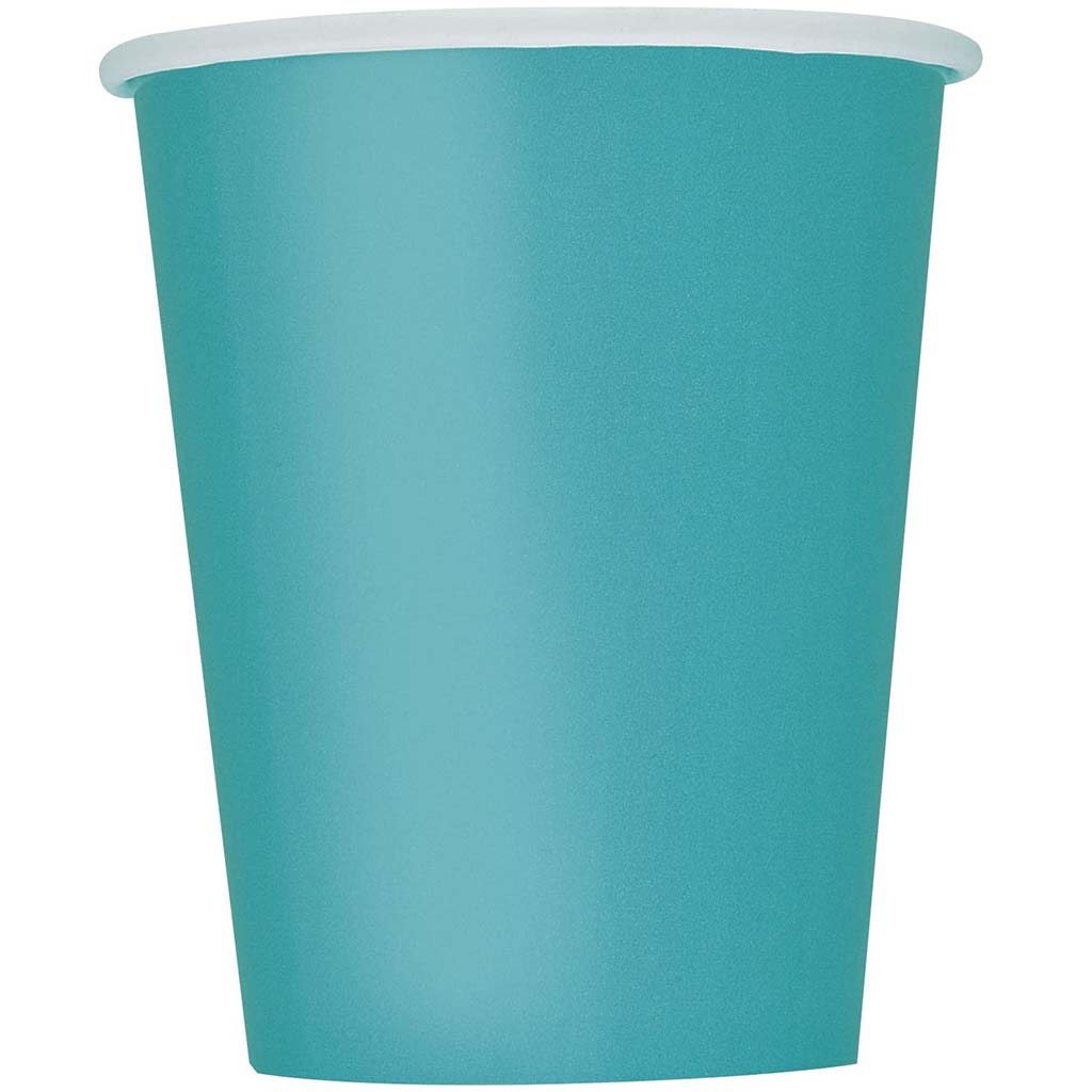 Terrific Teal Paper Cups 9oz, 8ct