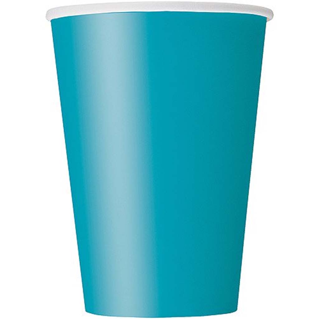 Terrific Teal Paper Cups 12oz, 8ct